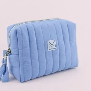 Quilted Cosmetic Bag - Light Blue